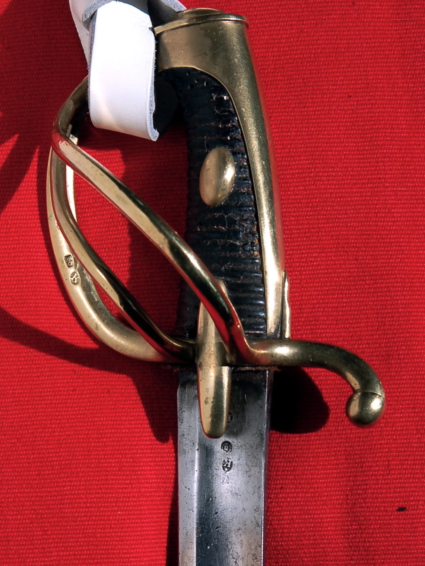 Hilt of an An XI French light cavalry trooper's sword with a three-branch brass guard